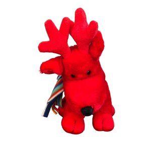 GROG Russ Berrie Reindeer Plush 12" Red Retired Wintertime Stuffed Animal